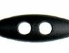 Cord end elongated 5.0mm Black