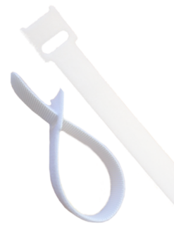 Hook and Loop Cable tie resealable 14x150mm White