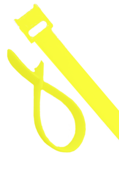 Hook and Loop Cable Tie Resealable 14x150mm Yellow